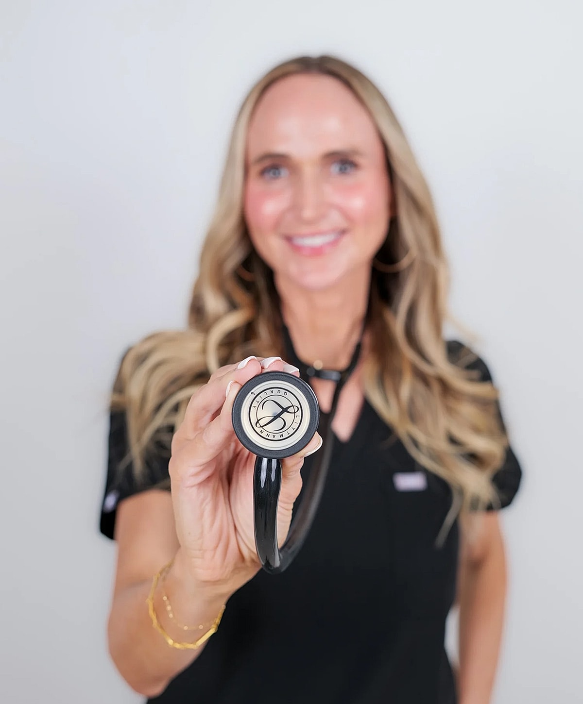 Dental professional performing treatment on a patient.