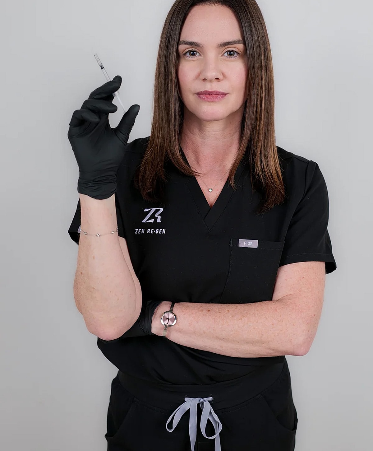 Woman receiving a skin treatment in a clinic.